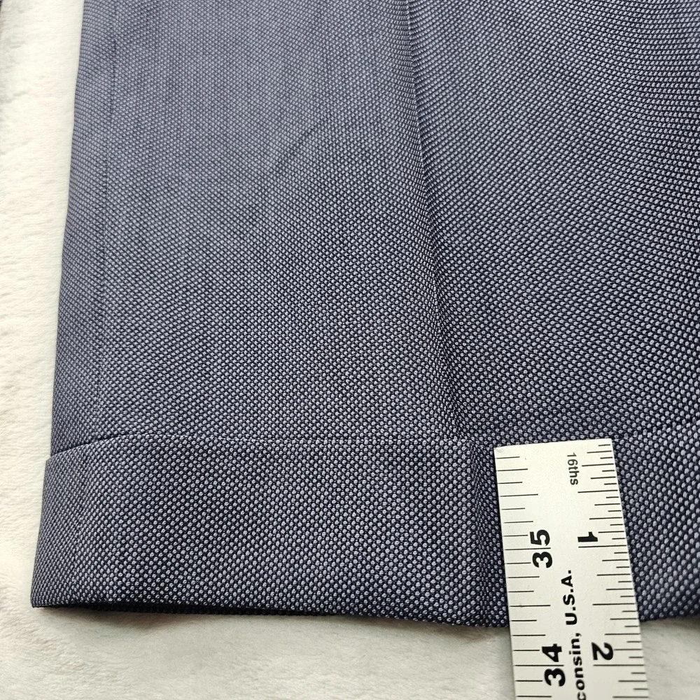 Dormeuil BESPOKE Dress Pants Mens 42x31 Navy Blue Black Birds Eye Trousers